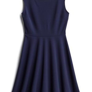 Kaileigh navy knit dress with cutout back